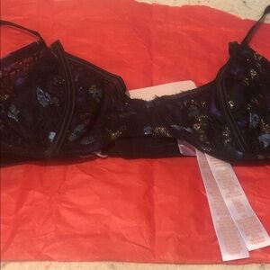 Savage X Fenty Black and Blue Lace Bra